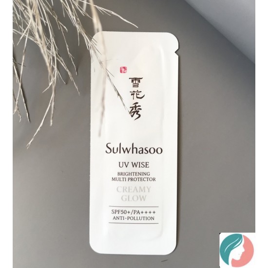 Sulwhasoo uv wise Brightenning multi protector (creamy glow) 1ml, Мягкий осветляющий солнцезащитный крем SPF50+ PA++++